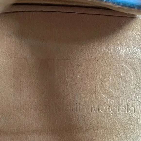 MM6 Maison Martin Margiela Light Blue Leather Wedge Sandals Size 38 Woman’s 8. - Picture 7 of 16